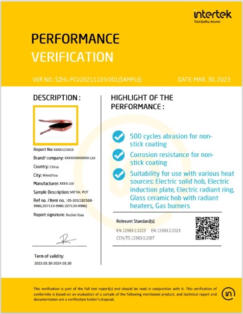 Intertek's Product Performance Verification Certificates