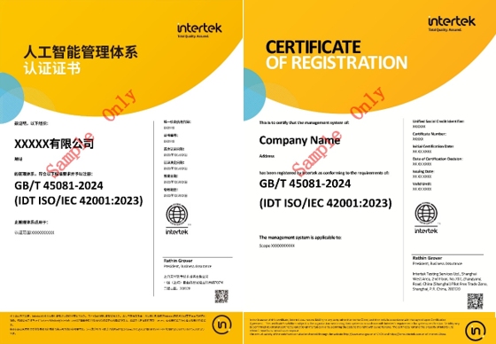 ISO/IEC 42001人工智能管理体系服务(AIMS)