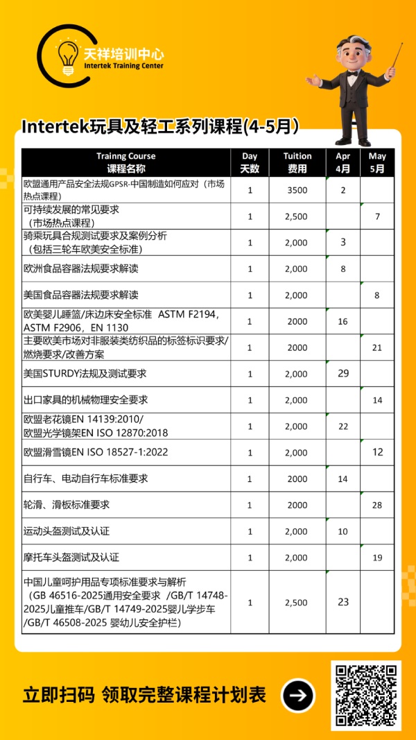 Intertek玩具轻工系列课程