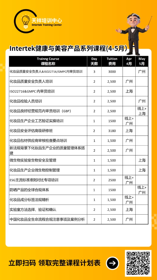 Intertek健康与美容产品课程